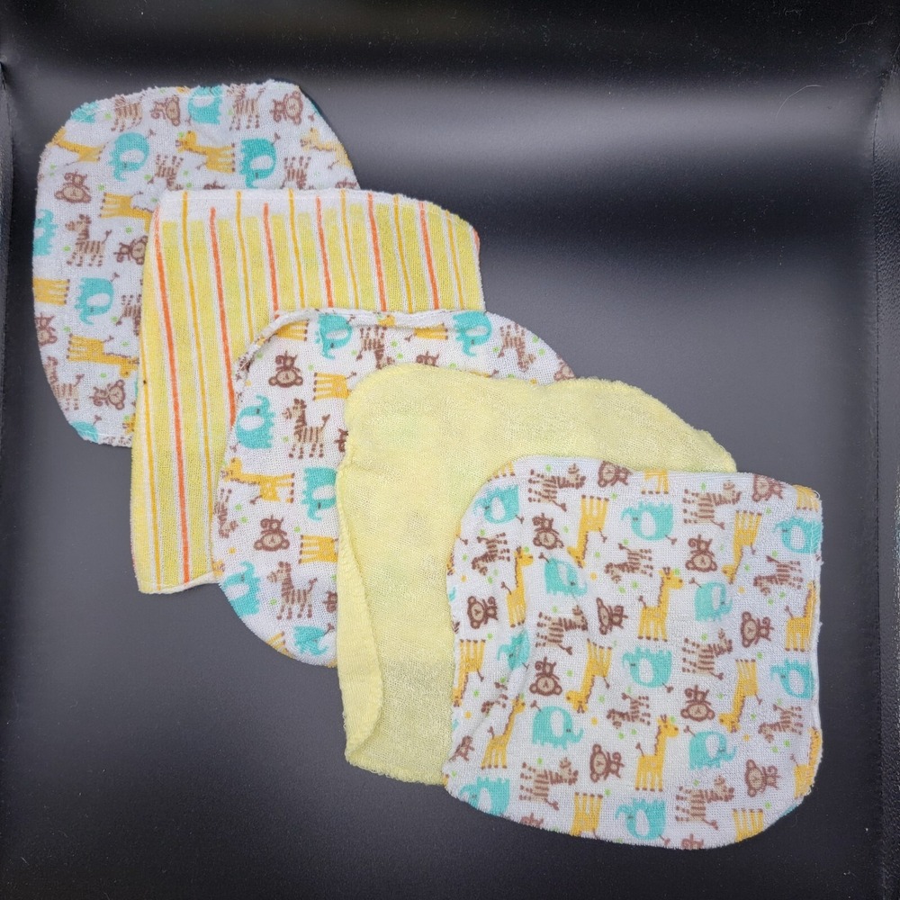 5 Baby Wash Cloths Verious Patterns
